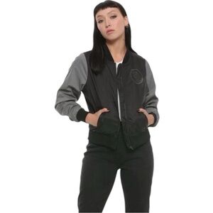 Women’s Medium Disney Nightmare Before Christmas Black Windbreaker Bomber Jacket